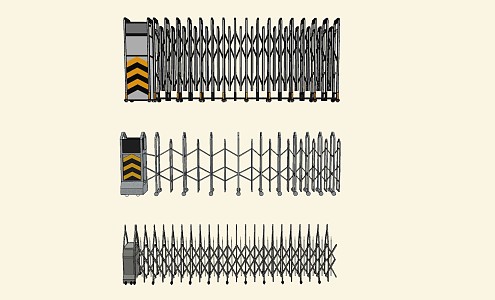 Modern gate electric retractable door 3d model