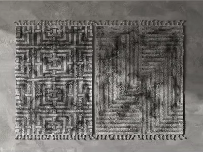 Square Rug With Geometric Patterns And Textured Design For Modern Home Decor 3d model