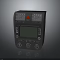Modern Black Electronic Control Device With LCD Display Control Buttons Vents And Red Warning Triangle 3d model