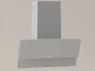 Modern Kitchen Range Hood Appliance With Sleek Design And Built In Control Panel 3d model