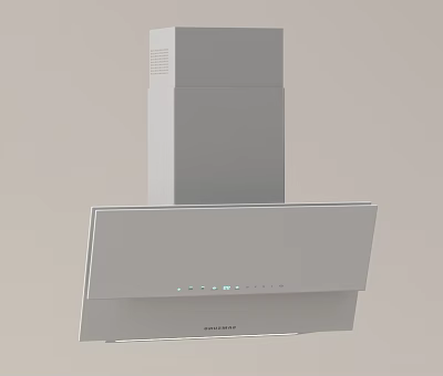 Modern Kitchen Range Hood Appliance With Sleek Design And Built In Control Panel 3d model