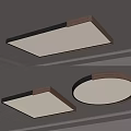 Modern Ceiling Lights With Wooden Frame Square And Round Design Bright White Light