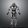 Futuristic Sci Fi Armored Suit Design With White Black Armor Helmet And Visor