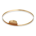 Modern Circular Ceiling Light With Golden Frame And White Trim Design