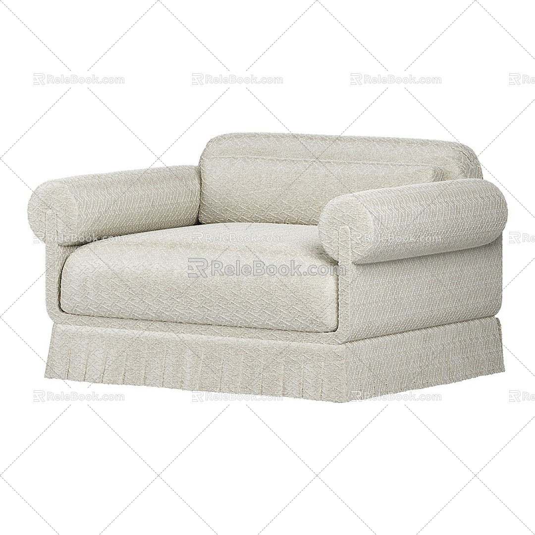 Modern Minimalist Single Sofa Simple Single Sofa Casual Sofa 3d model