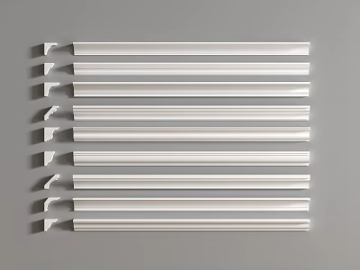 White Plaster Moldings With Various Designs Arranged For Interior Decoration 3d model