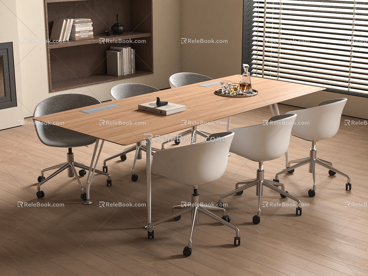 Modern Conference Table and Chair Office Table and Chair Combination 3d model