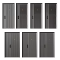 Stylish Security Doors With Various Gray Designs And Modern Panel Styles 3d model