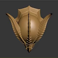 Golden Horned Weapon Helmet With Intricate Metallic Spiked Design And Details