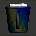 Blue And Green Textured Ceramic Mug With White Sugar Cubes For Daily Use