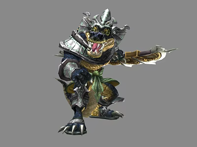 Modern game character crocodile 3d model