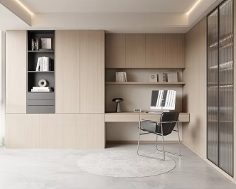 Modern Bookcase Desk Integrated Bookcase Decorative Cabinet 3d model