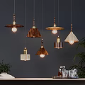 Modern Pendant Lights With Wooden Shades And Warm Lighting For Interior Design