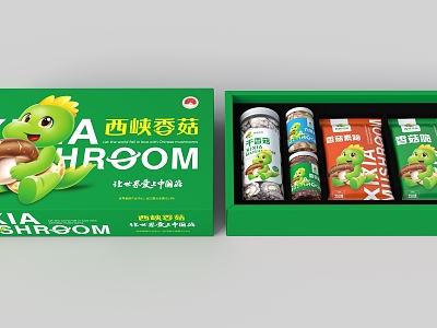 Modern Shiitake Mushroom Product Packaging 3d model