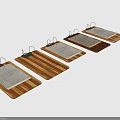 Three Wooden Clipboards With Metal Clips And Papers On Blue Background
