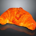 Golden Freshly Baked Croissant With Crispy Flaky Layers And Buttery Taste