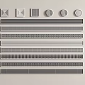Air Conditioner Vents With Various Grille Patterns And Modern Design Styles 3d model