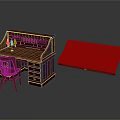 Dark Brown Wooden Desk With Drawers Wooden Chair Candlestick And Wooden Top Detail