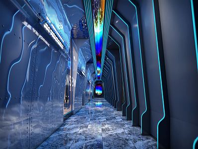 Modern KTV aisle passage 3d model