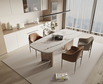 Dining table and chair combination 3d model