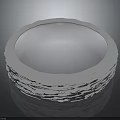 Silver Textured Fashion Ring With Shiny Surface And Modern Design Details