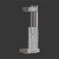 Abstract Architecture Structure With Gray Marble Stacked Blocks And Geometric Layers