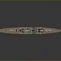 Highly Detailed 3D Rendered Battleship Model As Historical Naval Water Vessel