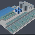 Efficient Industrial Equipment System with Water Tanks and Treatment Pools
