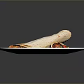 Burritos Stuffed With Vegetables And Meat On White Plate Garnished With Red Chili Flakes Parsley