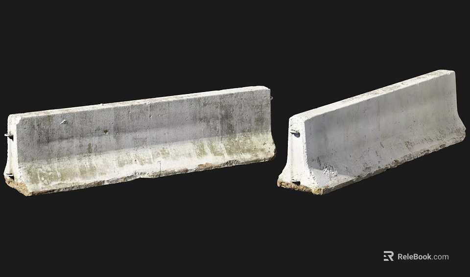 Concrete Road Curbs As Essential Components For Roadway Safety Infrastructure 3d model 