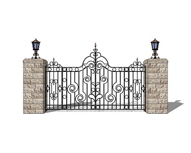 Jane European Gate Iron Gate Iron Gate European Art Outdoor 3d model