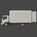 White Box Truck With Flat Roof Side Panels And Black Wheels