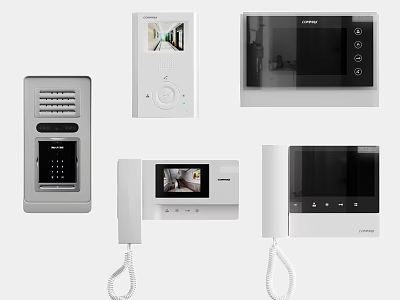 Different Types Of Doorbell Devices Including Video Intercom And Wired Models 3d model