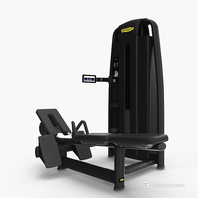 Black Strength Training Fitness Machine with Adjustable Seat Backrest and Footplate for Leg Workout 3d model 