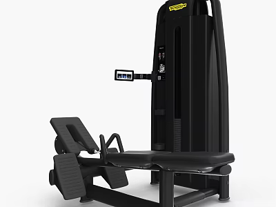 Black Strength Training Fitness Machine with Adjustable Seat Backrest and Footplate for Leg Workout 3d model