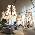 Modern Sales Office Reception Area Negotiation Area 3d model