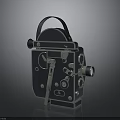 Vintage Film Projector Electronic Appliance With Mechanical Parts And Metal Body