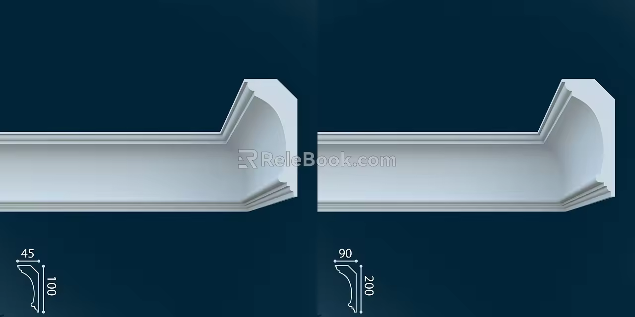 European-style corner line gypsum line 3d model