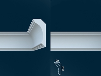 European-style corner line gypsum line 3d model