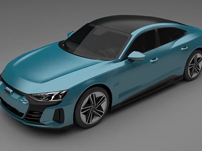 Modern Blue Sports Sedan With Sleek Body Black Roof And Alloy Wheels 3d model