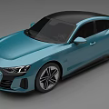 Modern Blue Sports Sedan With Sleek Body Black Roof And Alloy Wheels