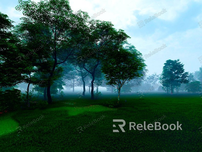 Modern Forest Sky Box Forest Background Game Environment model