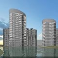 Modern High Rise Residential Buildings Exterior Design With Balconies And Blue Sky