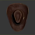 Red Leather Cowboy Hat with Classic Brown Band and Stylish Design