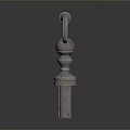 Hardware Tool Metal Key With Decorative Top And Ornate Design Elements 3d model