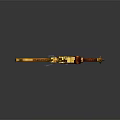 Ornate Mythical Sword With Golden Red Hilt And Glowing Blue Blade Accents
