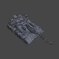 Modern Military Tank With Camouflage Armor Long Cannon And Detailed 3D Design