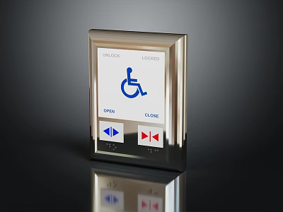 Modern Accessible Control Panel With Wheelchair Icon Open Close Buttons And Arrow Symbols 3d model