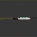 Computer Circuit Board In Transparent Case With Green Components White Cover And Colored Wires