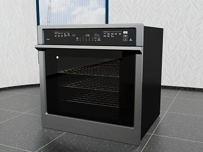 Sleek Black Built in Oven With Digital Control Panel And Glass Door For Modern Kitchen 3d model